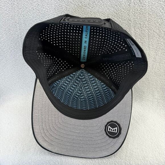 Melin Snapback Hat Black Odyssey Hydro Vented Adjustable Stacked Classic Solid - Picture 3 of 8